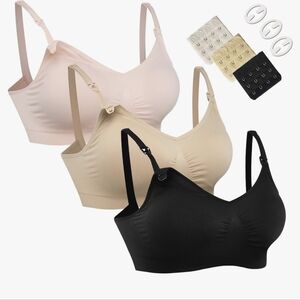 (SOLD) HOFISH 3PACK Full Bust Seamless Nursing Maternity Bras Bralette M